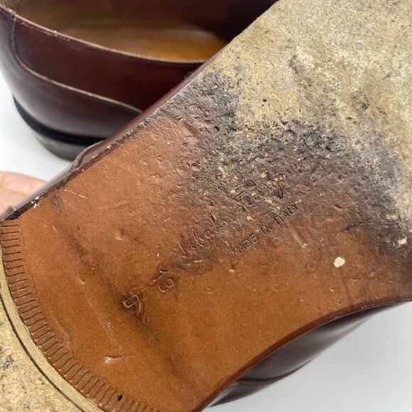 Salvatore Ferragamo Brown Leather Monk Strap Buckle Dress Shoes Men's size 13 - Picture 10 of 10